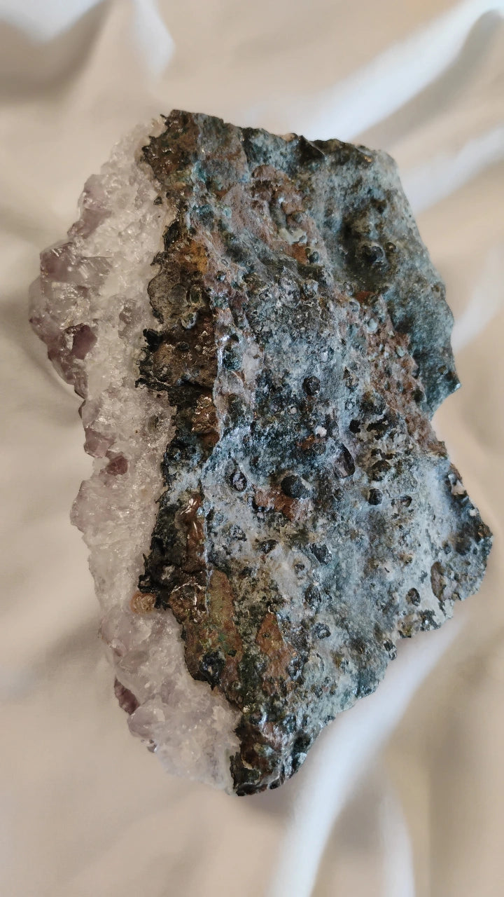 Raw Amethyst Druzy Geode Cut Base