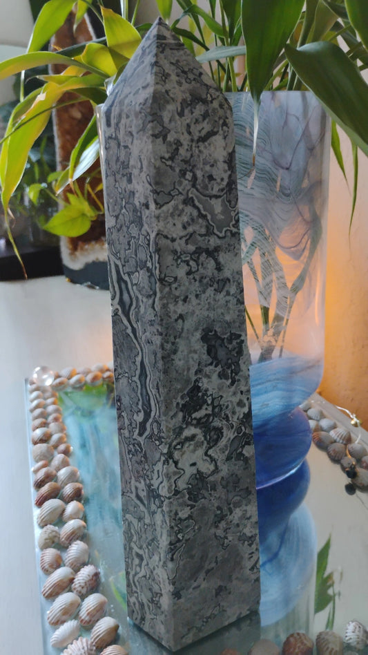 Mapstone Jasper  Quartz Tower