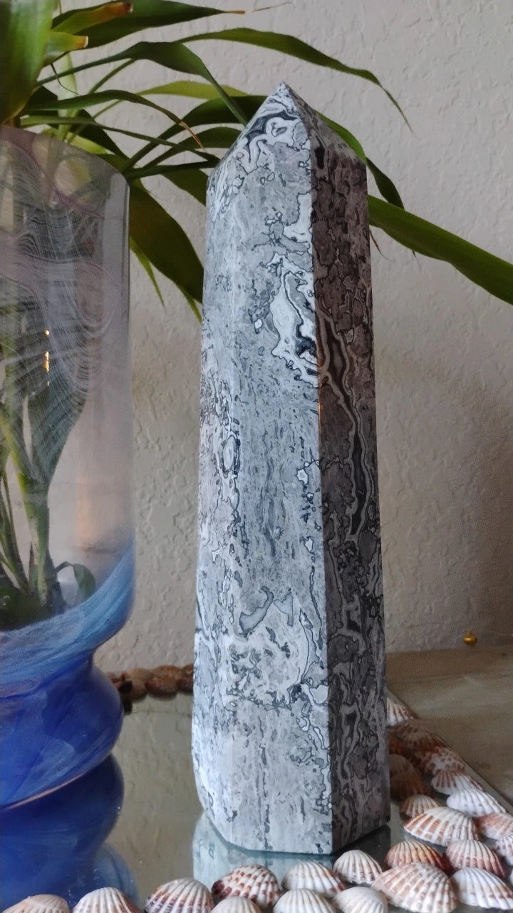 Mapstone Jasper  Quartz Tower