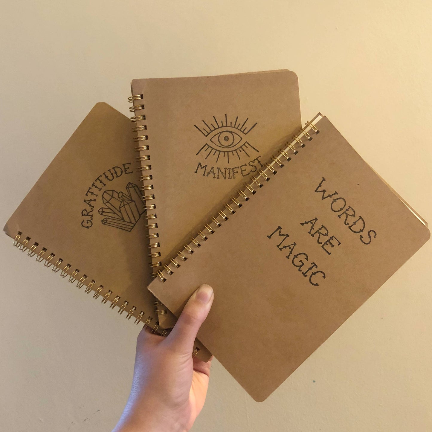 Hand-Stamped Spiral Journal: Manifest