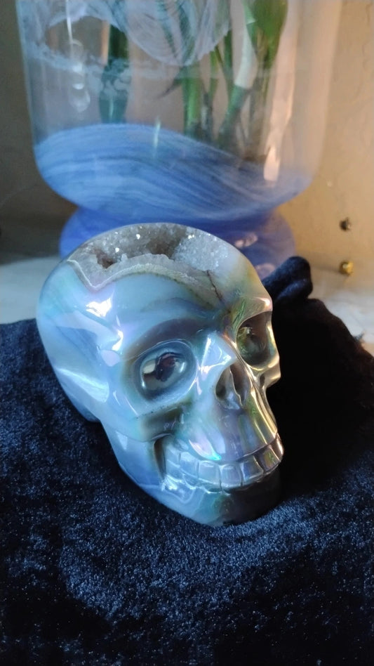 Geode Opalite Skull